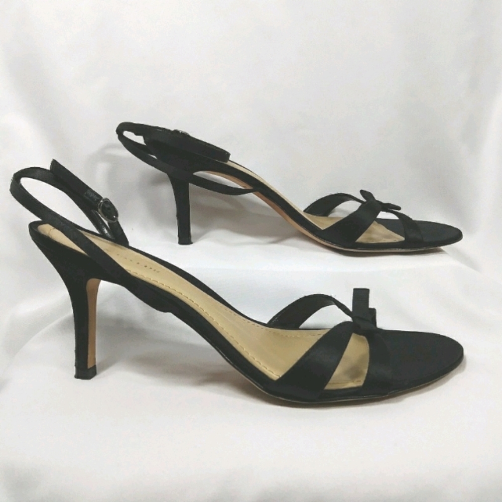 3/$15 Ann Taylor black satin bow heels